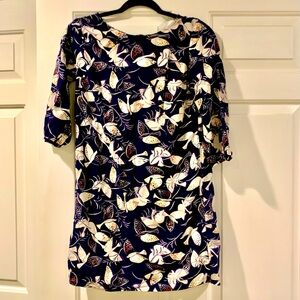 Old Navy Bird Pattern Dress Navy White sz Small